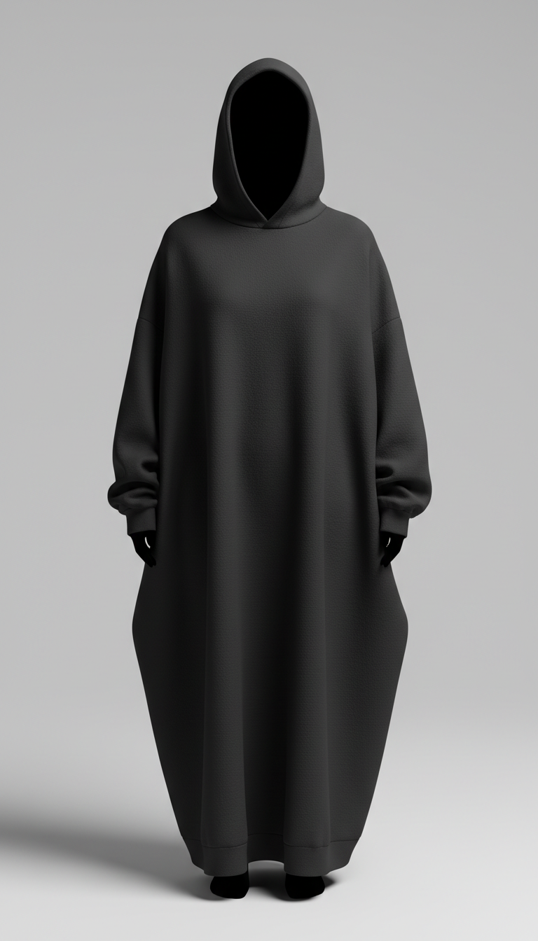 Oversized Concrete Black Hoodie