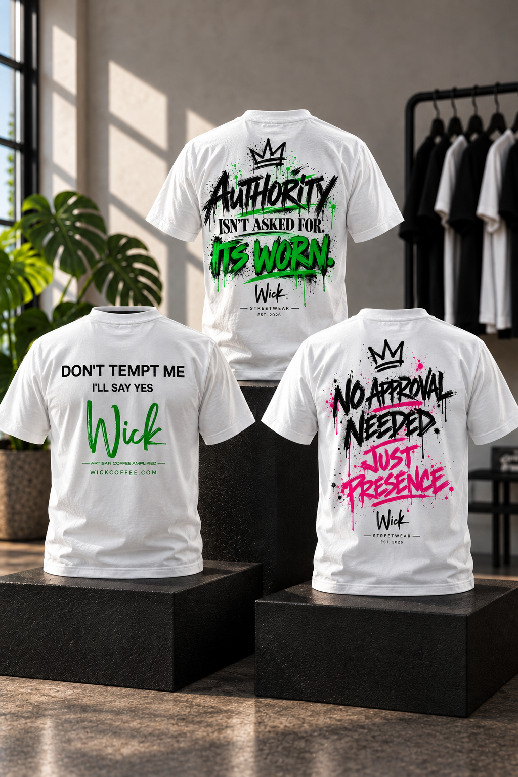 Wick Ripple White Signature Tee
